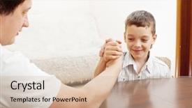  Presentation with wrestling - Presentation theme enhanced with wrestling dad play with child background and a  colored foreground