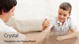  Presentation with wrestling - PPT layouts consisting of wrestling dad play with child background and a coral colored foreground