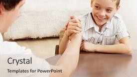  Presentation with wrestling - Audience pleasing PPT theme consisting of wrestling dad play with child backdrop and a  colored foreground