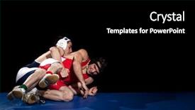  Presentation with wrestling - Slide deck with wrestling background and a black colored foreground