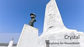  Presentation with north carolina - Colorful slide deck enhanced with wright brothers national memorial located backdrop and a sky blue colored foreground