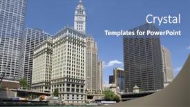  Presentation with chicago - Colorful PPT theme enhanced with wrigley-building-seen backdrop and a  colored foreground