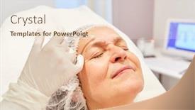  Presentation with senior citizen - Presentation theme consisting of wrinkle-injection-with-hyaluronic-acid background and a cream colored foreground