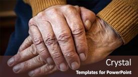  Presentation with elderly - Slide set featuring wrinkled-hands-of-an-elderly background and a tawny brown colored foreground