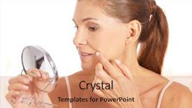  Presentation with elderly - PPT layouts featuring wrinkles around the corner background and a coral colored foreground