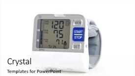  Presentation with blood pressure - Theme with palet - concept of chocholate doughnuts background and a gold colored foreground