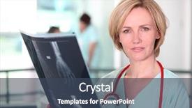  Presentation with xray - Slide set enhanced with wrist hand surgery - doctor examining an xray background and a ocean colored foreground