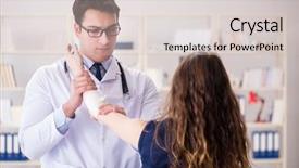  Presentation with wrist hand surgery - Beautiful PPT layouts featuring wrist hand surgery - traumatologist is taking care backdrop and a soft green colored foreground