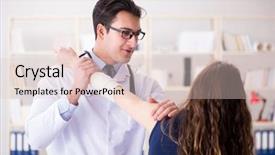  Presentation with wrist hand surgery - Beautiful presentation theme featuring wrist hand surgery - traumatologist is taking care backdrop and a lemonade colored foreground