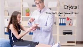  Presentation with wrist hand surgery - Slide deck with wrist hand surgery - traumatologist is taking care background and a soft green colored foreground