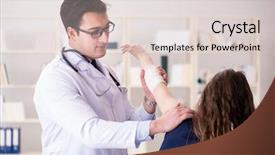  Presentation with wrist hand surgery - PPT layouts enhanced with wrist hand surgery - traumatologist is taking care background and a lemonade colored foreground