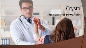  Presentation with wrist hand surgery - Theme having wrist hand surgery - traumatologist is taking care background and a light gray colored foreground