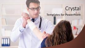  Presentation with wrist hand surgery - Colorful PPT theme enhanced with wrist hand surgery - traumatologist is taking care backdrop and a lemonade colored foreground