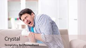  Presentation with young college student diagnosis of sti - Theme featuring wrist hand surgery - young student man with injury background and a  colored foreground