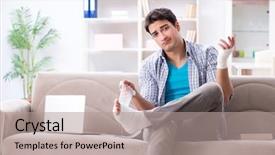  Presentation with young college student diagnosis of sti - PPT layouts with wrist hand surgery - young student man with injury background and a coral colored foreground