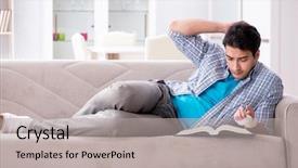  Presentation with young college student diagnosis of sti - Audience pleasing PPT theme consisting of wrist hand surgery - young student man with injury backdrop and a  colored foreground