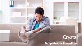  Presentation with wrist hand surgery - Slide set consisting of wrist hand surgery - young student man with injury background and a gray colored foreground