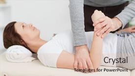  Presentation with peaceful - Cool new presentation theme with wrist joint - physiotherapist manipulating the arm backdrop and a lemonade colored foreground