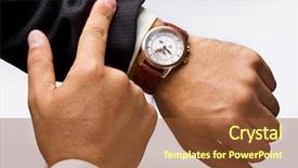  Presentation with clock - Audience pleasing slides consisting of wrist watch - clock backdrop and a tawny brown colored foreground