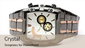  Presentation with fashion garments - Cool new presentation with wrist watch - fashion wristwatch closeup on white backdrop and a coral colored foreground