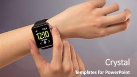  Presentation with maxwell smart - Beautiful slide set featuring wrist watch - naked female hand with smart backdrop and a coral colored foreground