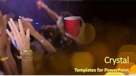  Presentation with concert - Theme featuring wristbands - digital composite of people background and a tawny brown colored foreground