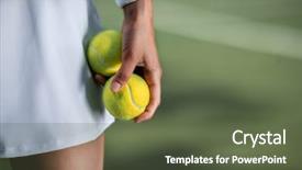 Presentation with sportswear - Theme with wristbands - tennis player in sportswear background and a tawny brown colored foreground
