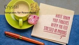  Presentation with personal development - Slides having write-down-your-thoughts background and a yellow colored foreground