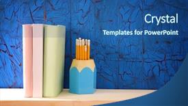 Presentation with blue orange - Beautiful slides featuring write stuff - books with orange pencils backdrop and a  colored foreground