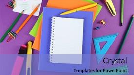  Presentation with tool belt tools - PPT layouts having write stuff - office and student tools background and a light blue colored foreground