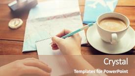  Presentation with destination - PPT layouts with write stuff - vacation tourism travel destination background and a coral colored foreground