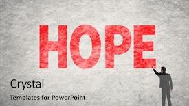  Presentation with wall - Theme having write text on wall hope background and a light gray colored foreground
