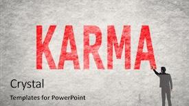  Presentation with karma - Presentation theme featuring write text on wall karma background and a light gray colored foreground