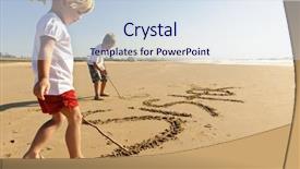  Presentation with more stone cross all things work together - Colorful theme enhanced with write words in the sand backdrop and a sky blue colored foreground