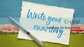  Presentation with inspirational abstract - PPT layouts having write-your-own-story-inspirational background and a light blue colored foreground