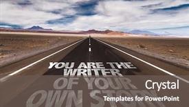  Presentation with road - Theme enhanced with writer of your own story background and a dark gray colored foreground