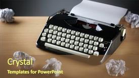  Presentation with old crumpled paper - Amazing presentation theme having writers block with old typewriter backdrop and a tawny brown colored foreground
