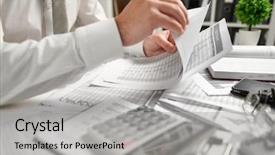  Presentation with finance - Beautiful PPT theme featuring writes reports business financial accounting backdrop and a light gray colored foreground