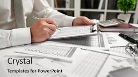  Presentation with finance - PPT layouts with writes reports business financial accounting background and a light gray colored foreground