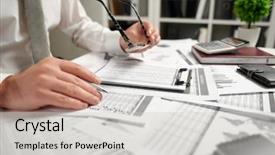  Presentation with finance - PPT theme enhanced with writes reports business financial accounting background and a light gray colored foreground