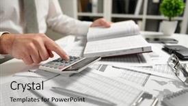 Presentation with get more from your financial reports - Amazing PPT theme having writes reports business financial accounting backdrop and a light gray colored foreground