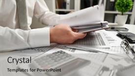  Presentation with behavioral finance - PPT theme with writes reports business financial accounting background and a light gray colored foreground