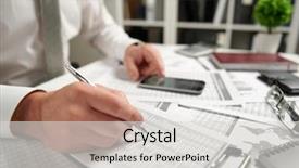  Presentation with finance - Beautiful theme featuring writes reports business financial accounting backdrop and a light gray colored foreground