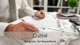  Presentation with finance - Audience pleasing PPT theme consisting of writes reports business financial accounting backdrop and a  colored foreground