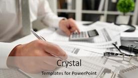  Presentation with finance teens - Cool new presentation design with writes reports business financial accounting backdrop and a  colored foreground