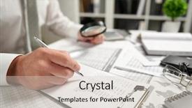  Presentation with finance - Presentation theme with writes reports business financial accounting background and a  colored foreground