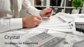  Presentation with accounting - Beautiful presentation design featuring writes reports business financial accounting backdrop and a light gray colored foreground