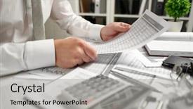  Presentation with get more from your financial reports - Slide deck featuring finance reads and writes report background and a  colored foreground