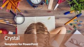  Presentation with back school - PPT layouts enhanced with writing - back to school and happy background and a tawny brown colored foreground