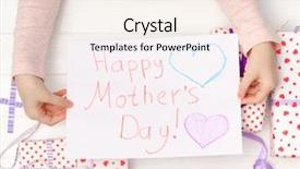  Presentation with happy mothers day - Audience pleasing presentation design consisting of children s writing - little child's hand with painted backdrop and a sky blue colored foreground